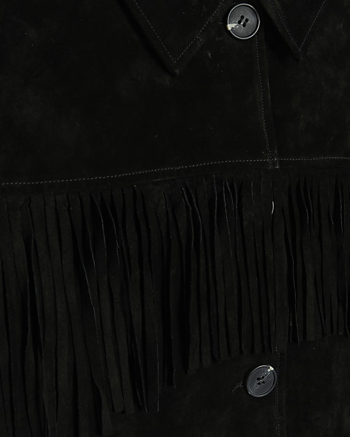 Black suede fringed Jacket