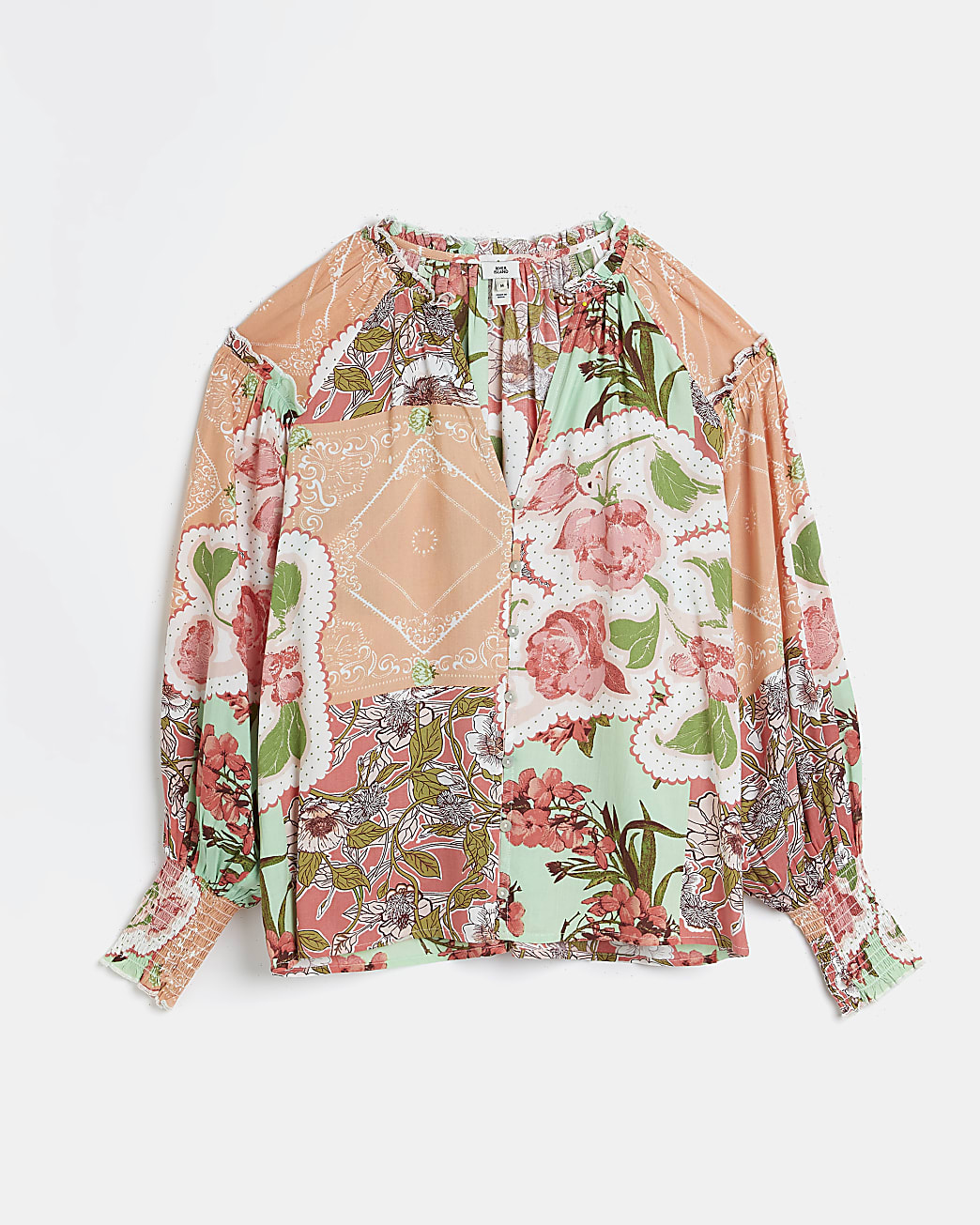 Pink floral blouse