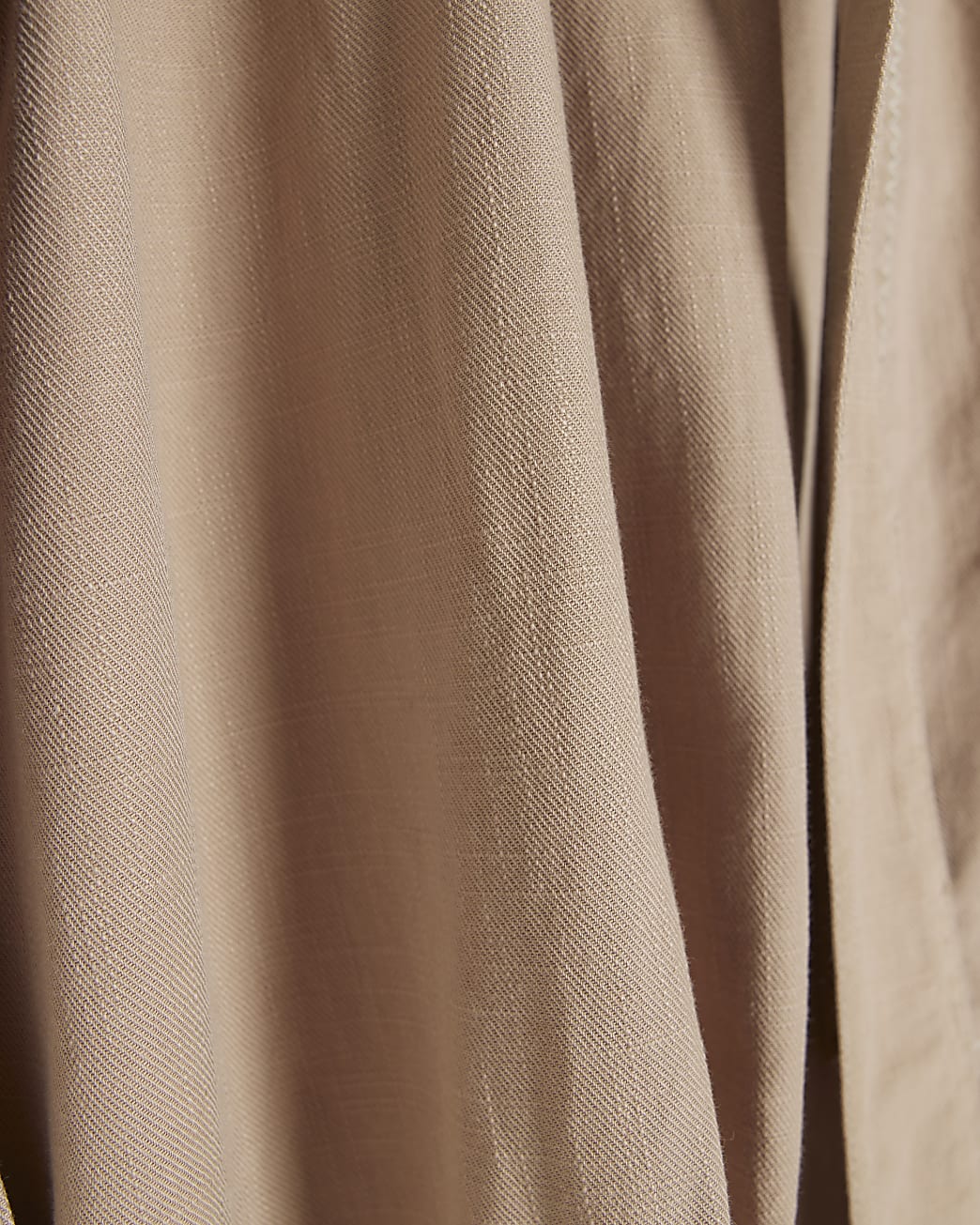 Plus Beige Linen Draw string Cargo Trousers