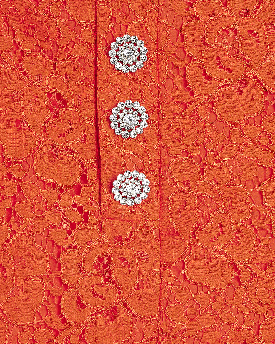 Red lace button shorts