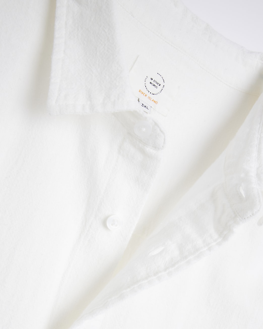 Big & Tall white linen blend shirt