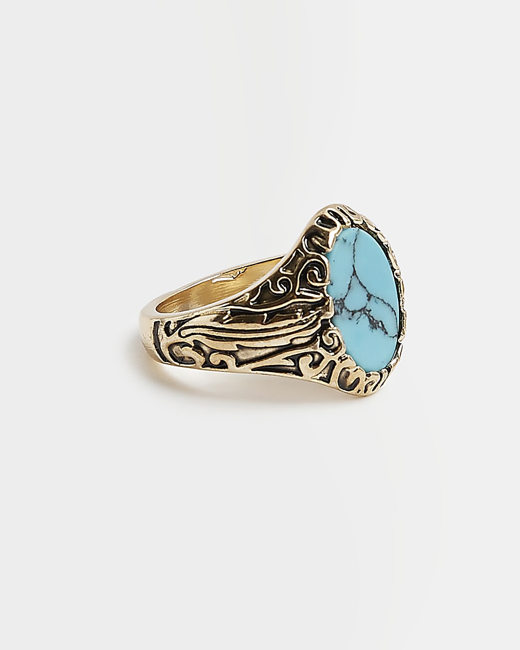 Blue print Pinky Ring