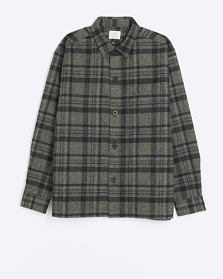 Khaki Regular Fit Check Shirt