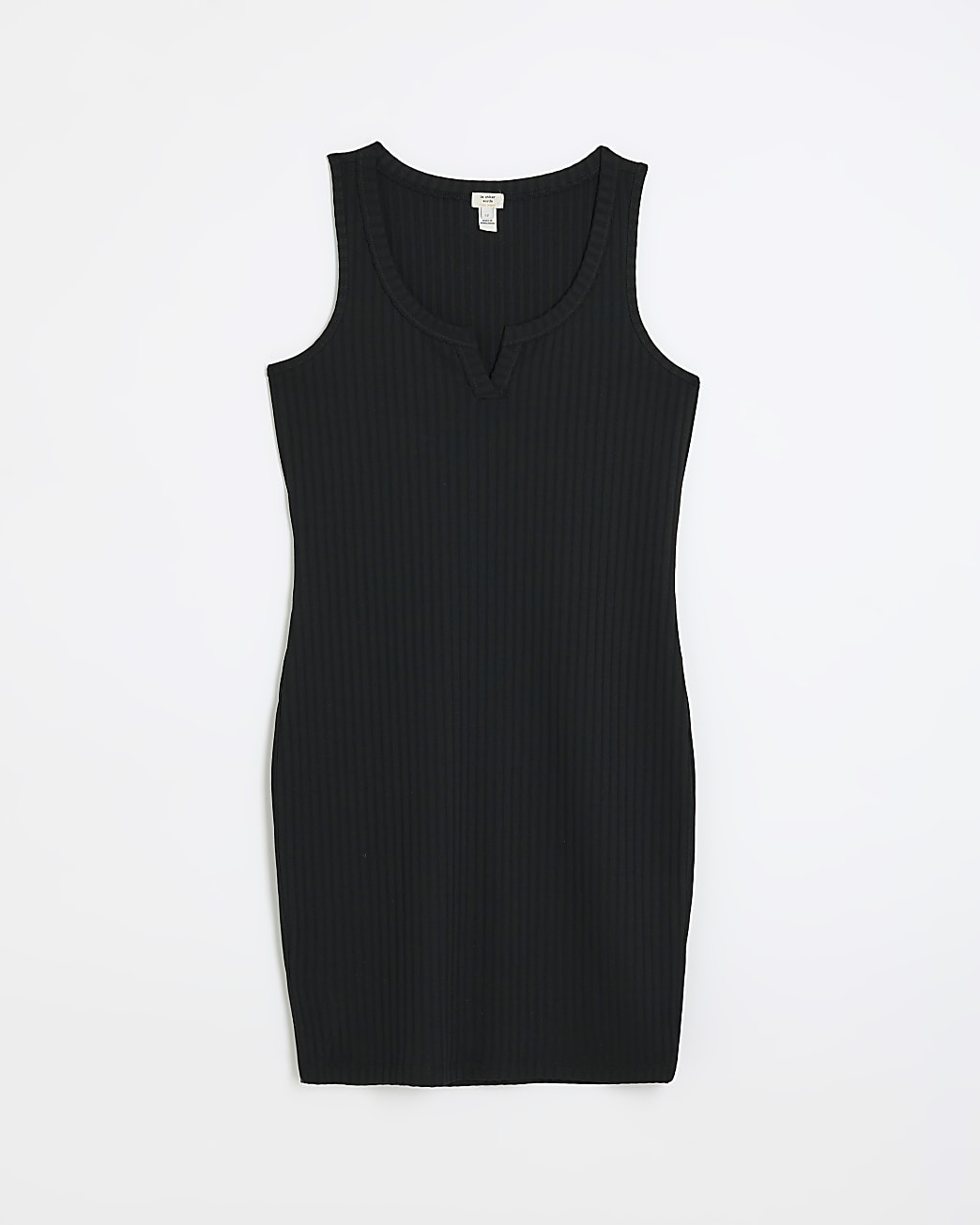 Black rib bodycon mini dress