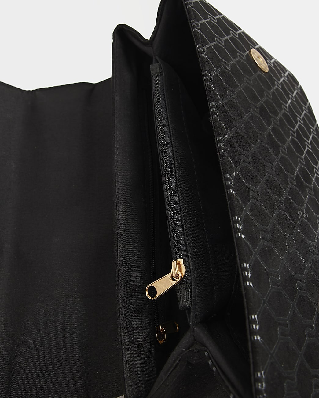 Black RI monogram print shoulder bag
