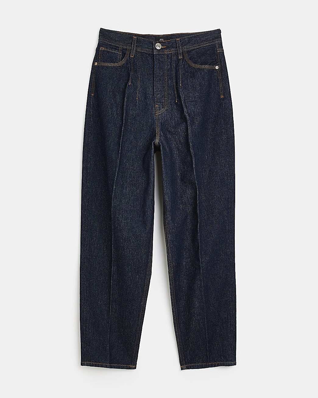 Blue high waisted tapered jeans