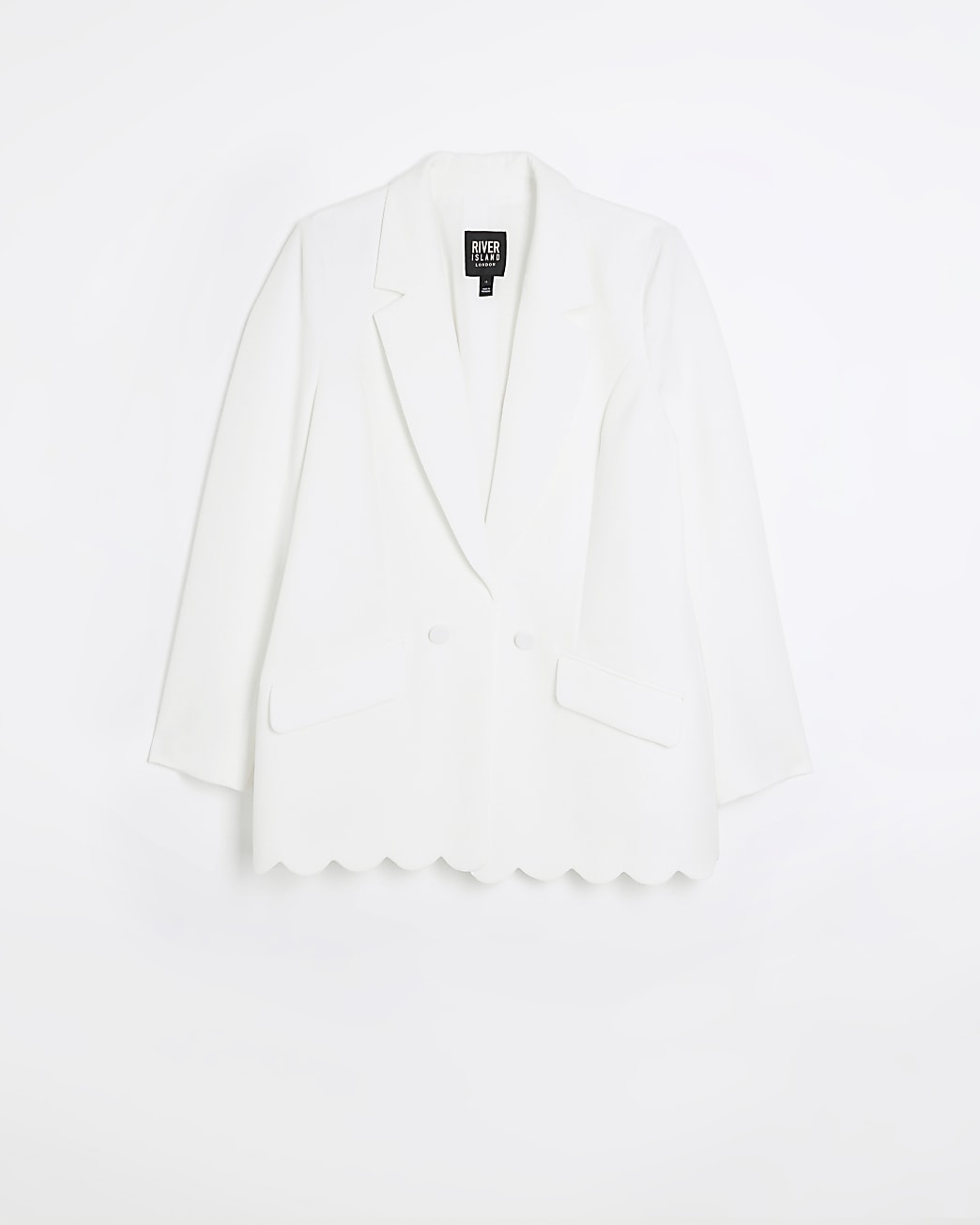 White scallop hem blazer