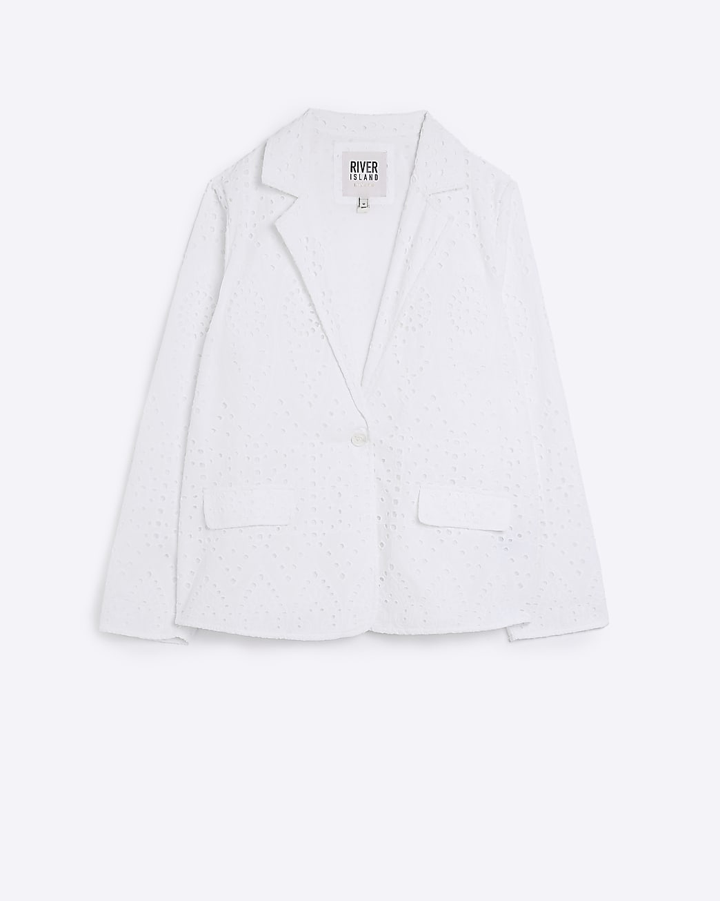 White Broderie Blazer