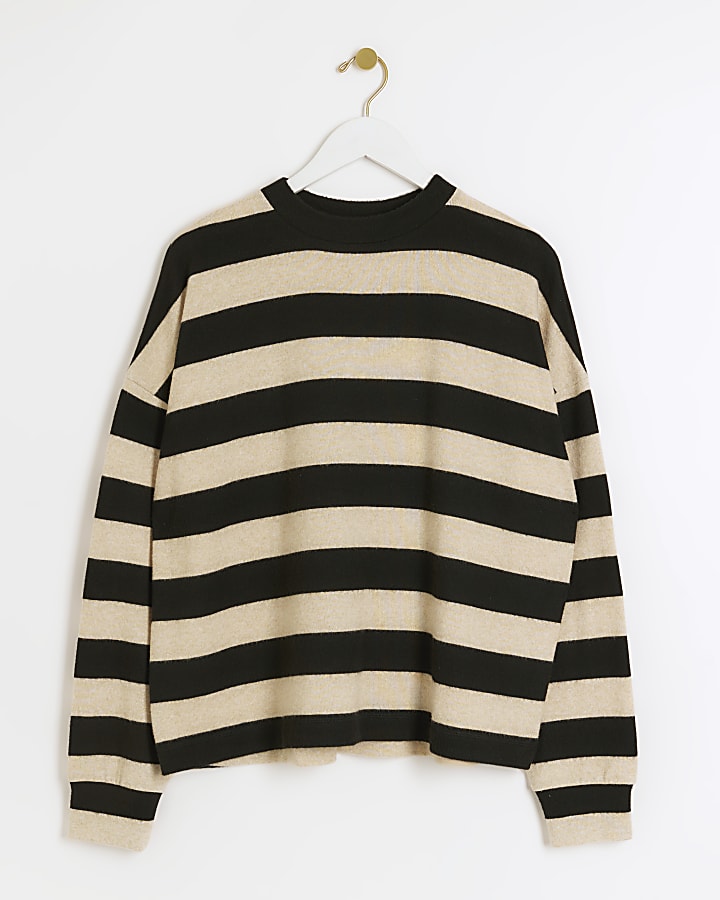 Black stripe cosy sweatshirt