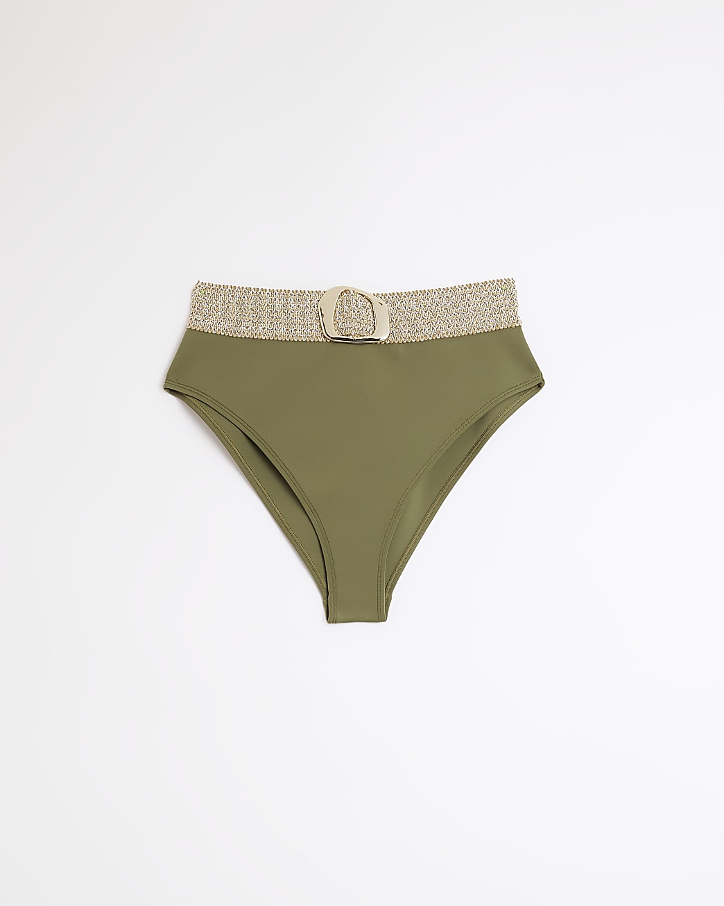 Khaki high waisted bikini bottoms