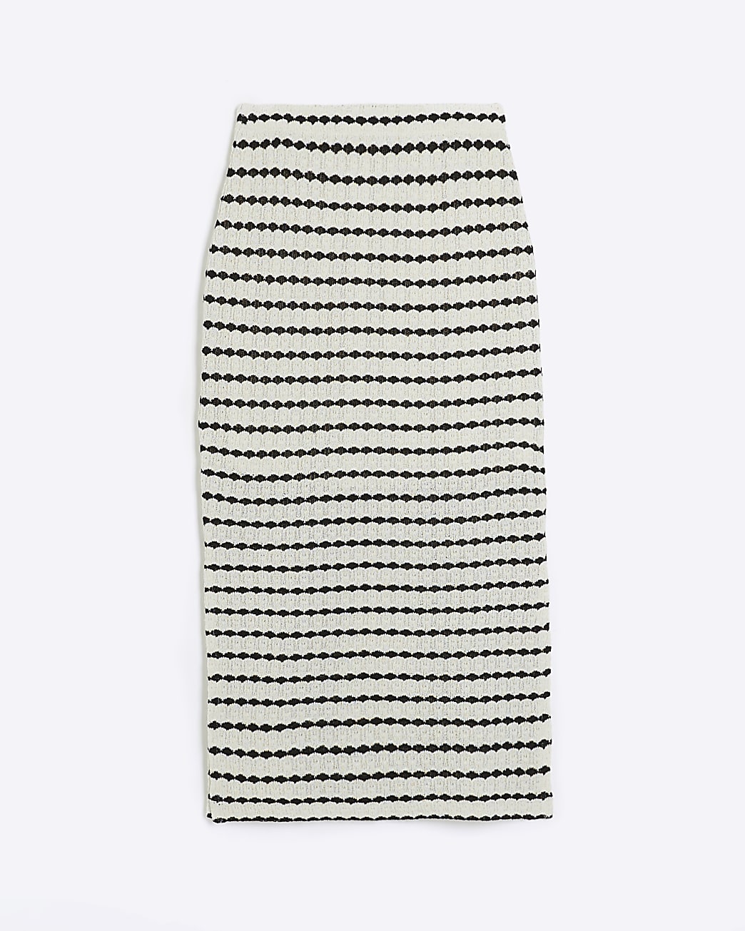 Cream stripe crochet midi skirt