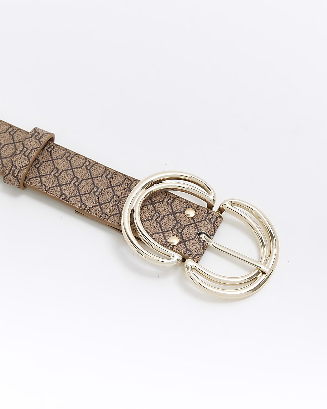 Brown RI monogram belt