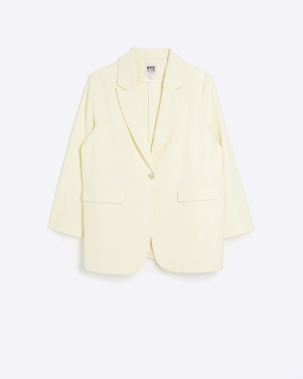 Plus yellow linen blend blazer