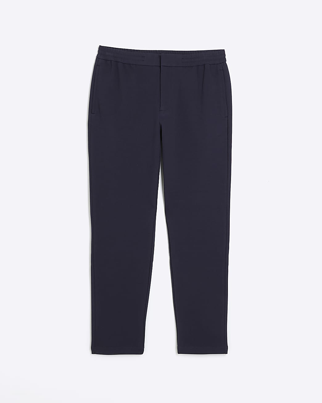 Navy slim fit twill pull on smart joggers
