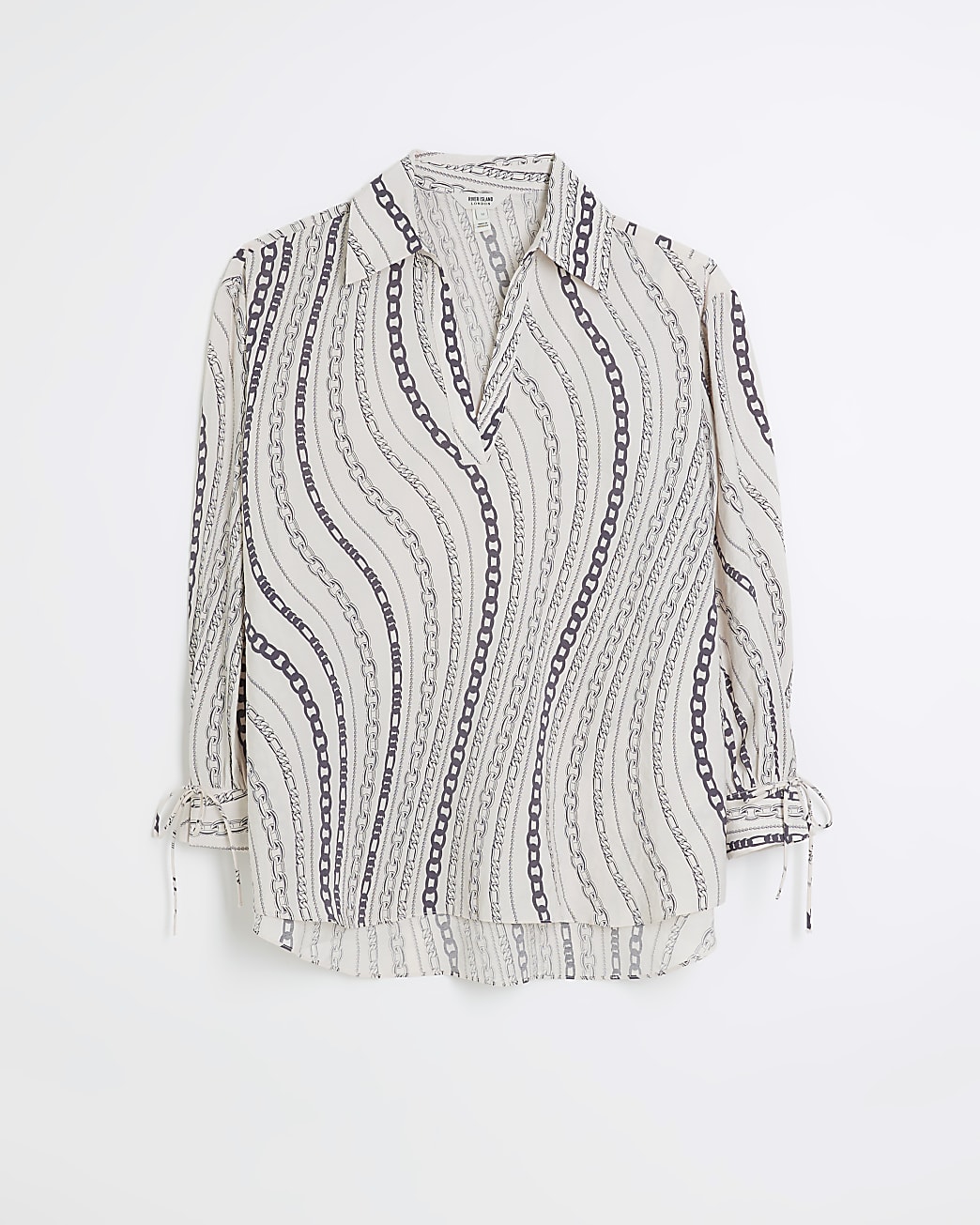 White chain print oversized shirt