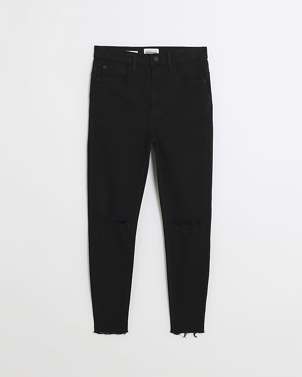 Black high rise sculpted ripped Jeans