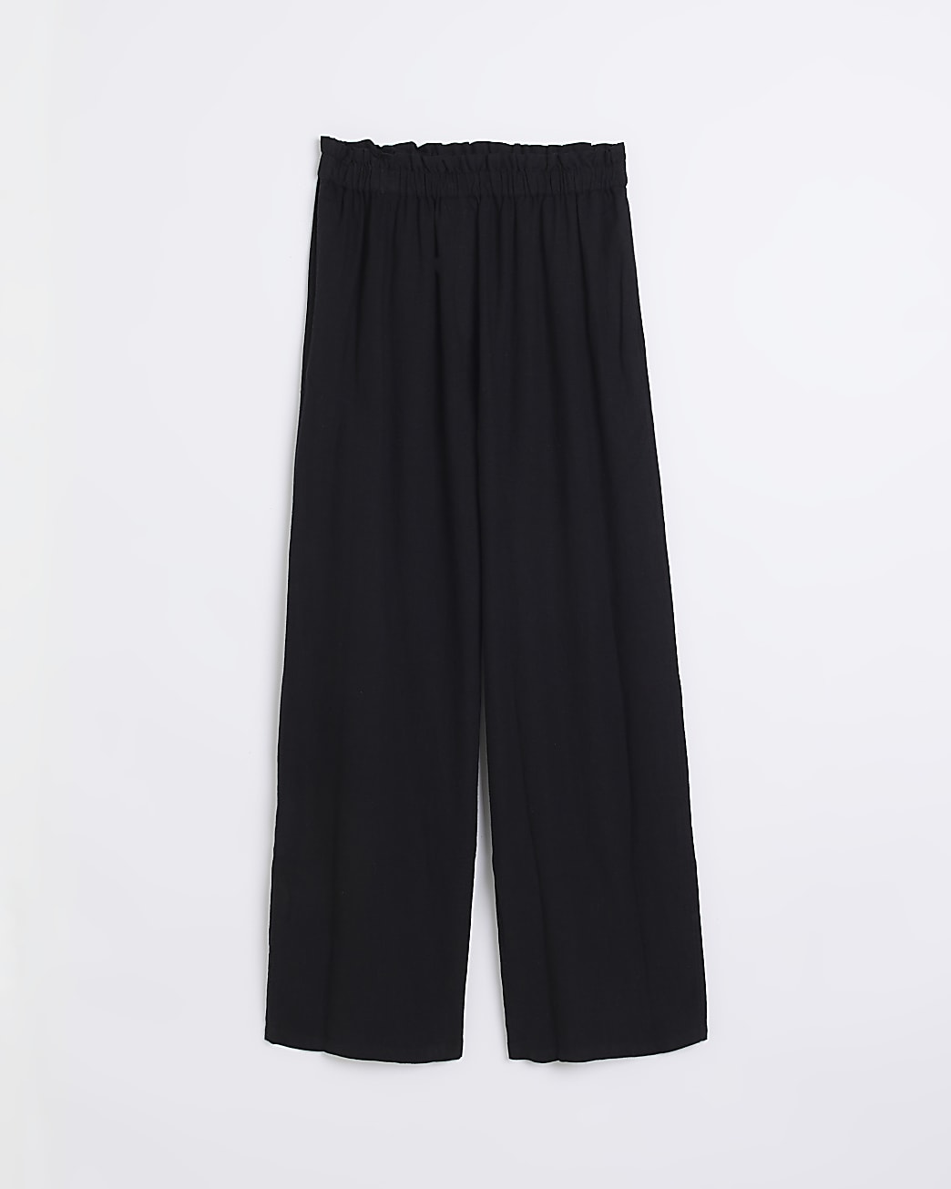Black wide leg trousers with linen