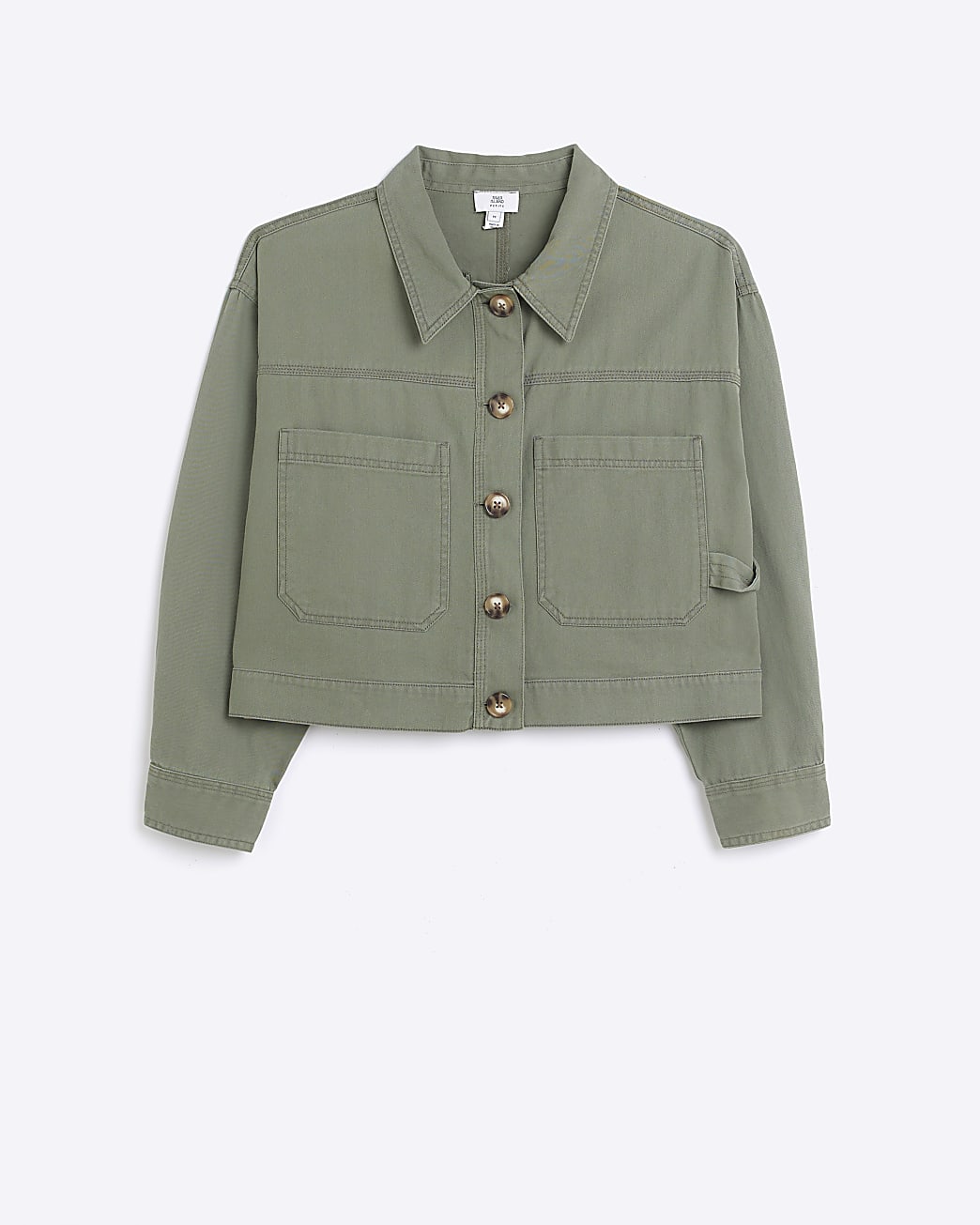 Petite khaki shacket