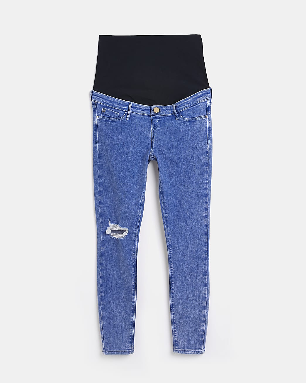 Blue Molly ripped maternity skinny jeans