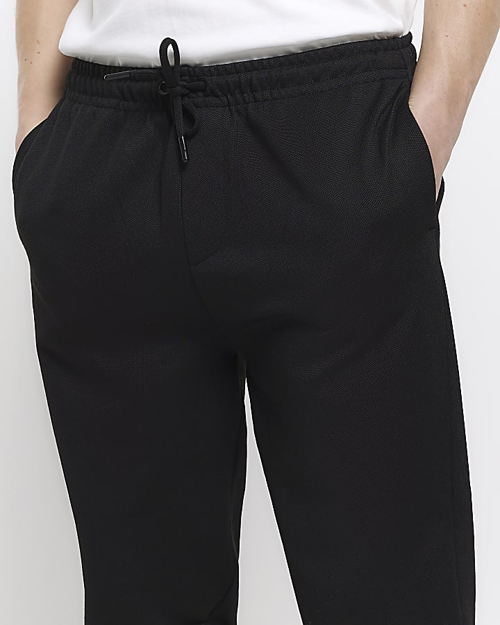 Black slim fit jersey joggers