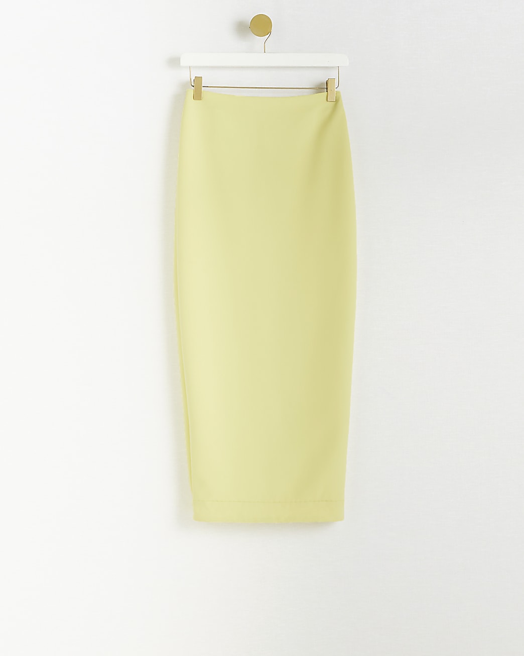 Yellow midi pencil skirt