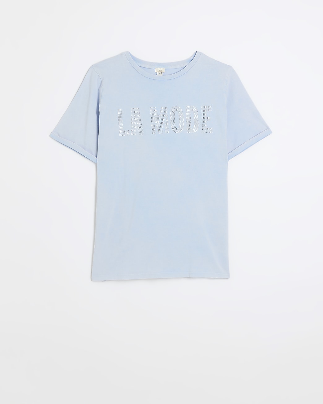 Blue diamante embellishment t-shirt