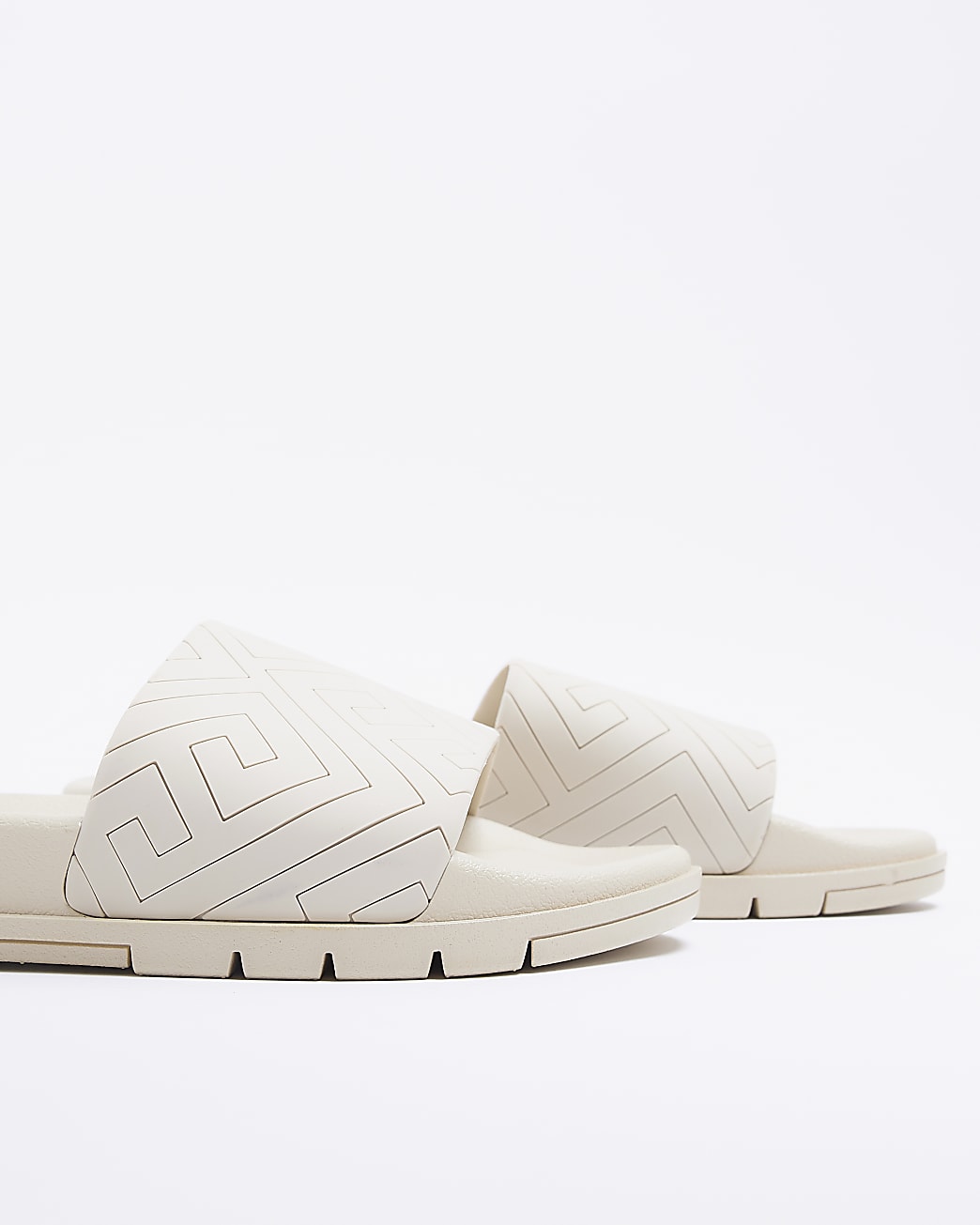 Stone geometric print bubble detail sliders
