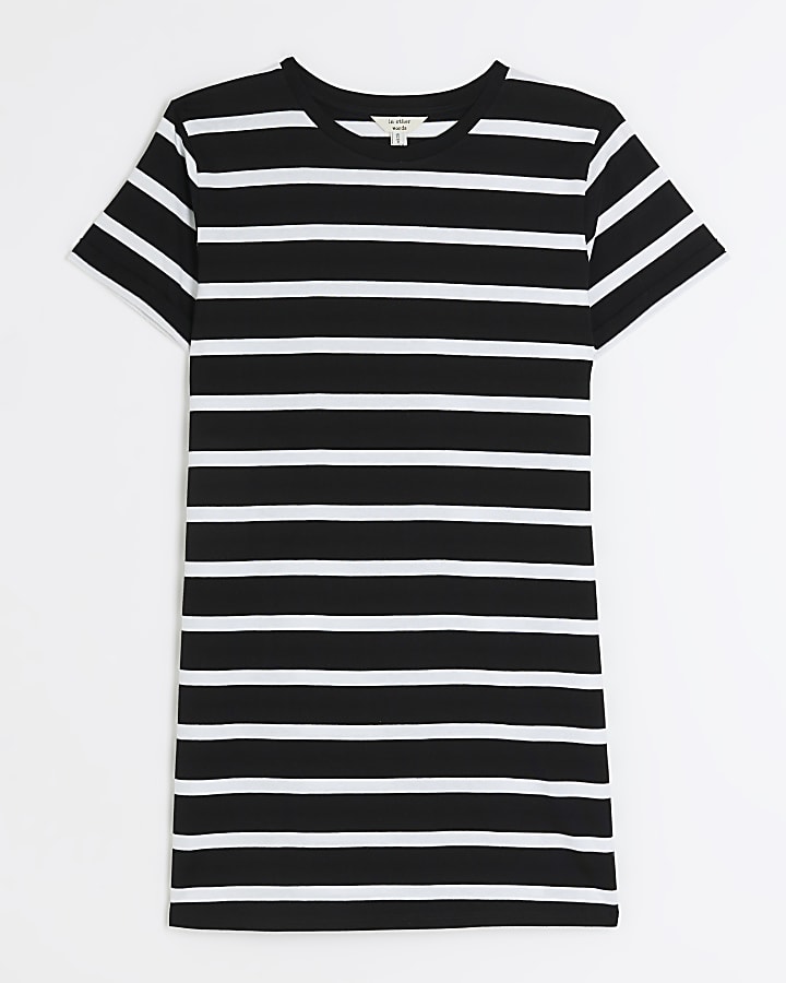 Black stripe t-shirt mini dress