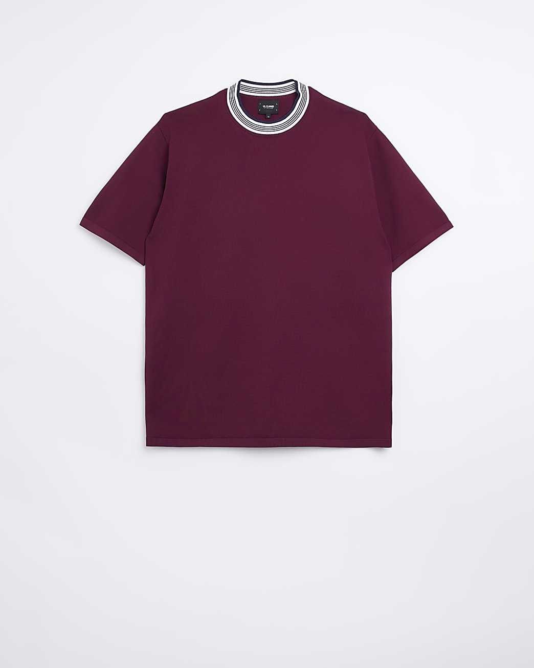 Red regular fit knitted taped t-shirt