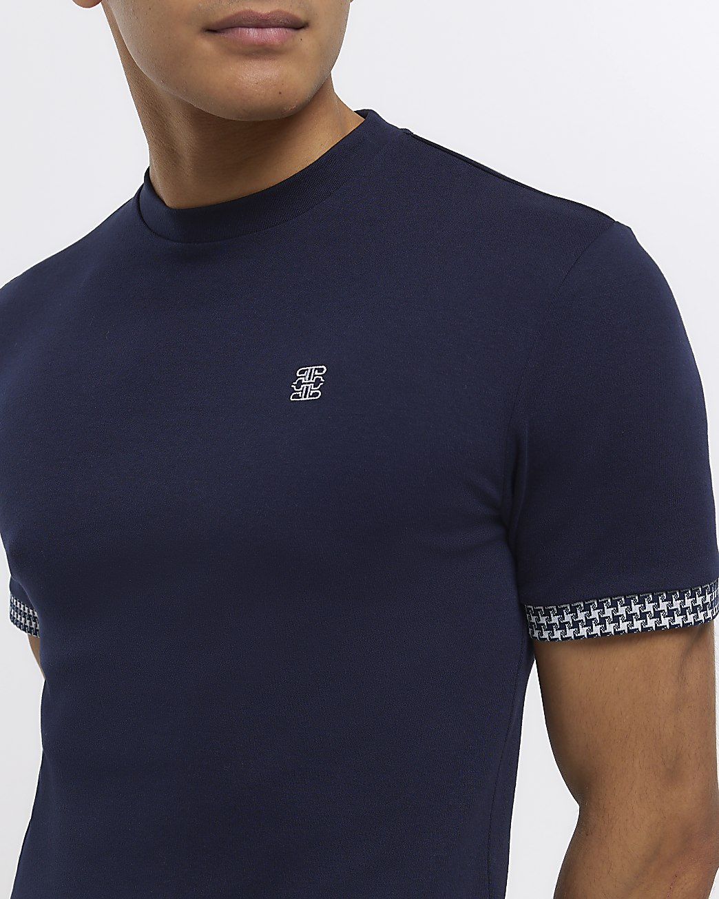Navy short sleeve muscle ringer t-shirt