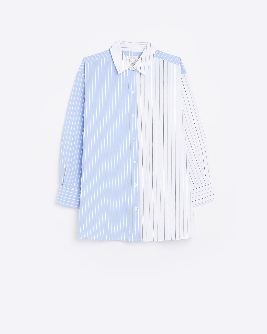 Blue stripe oversized long sleeve shirt