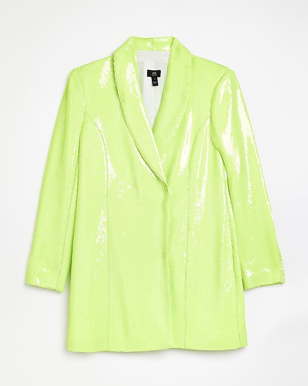 Petite lime sequin blazer mini dress