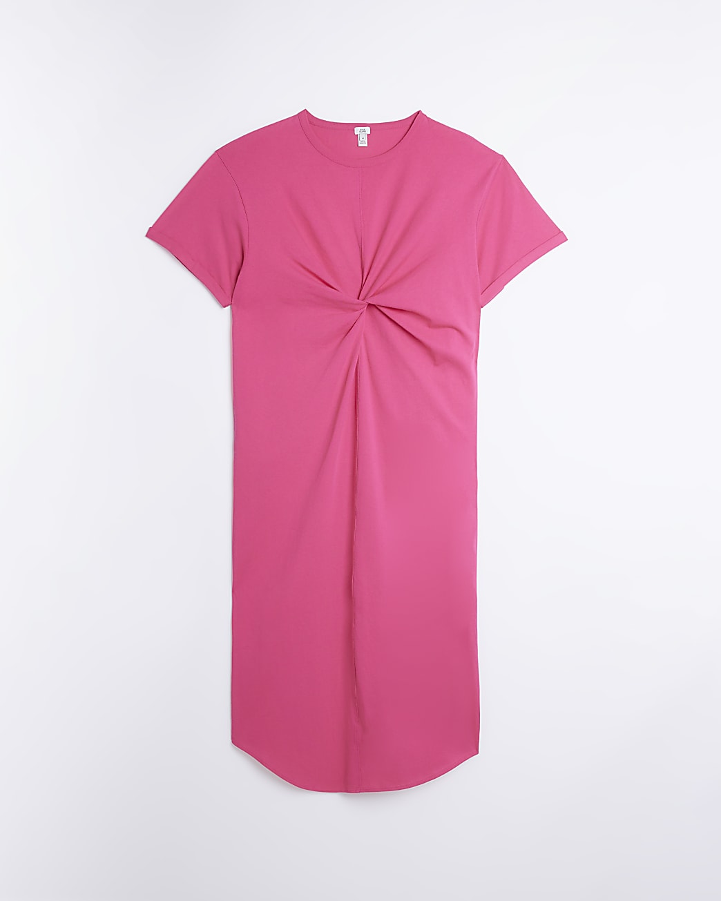 Pink twist detail t-shirt midi dress