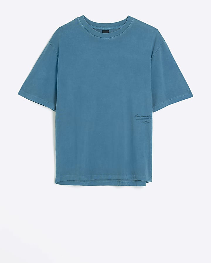 Washed blue oversized fit t-shirt