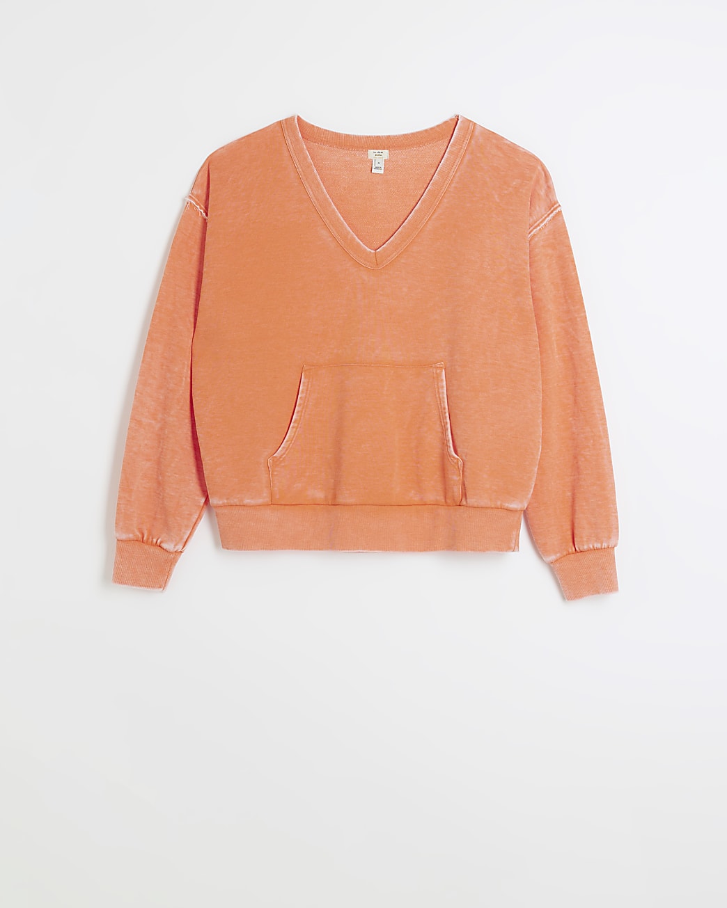Coral v-neck sweatshirt