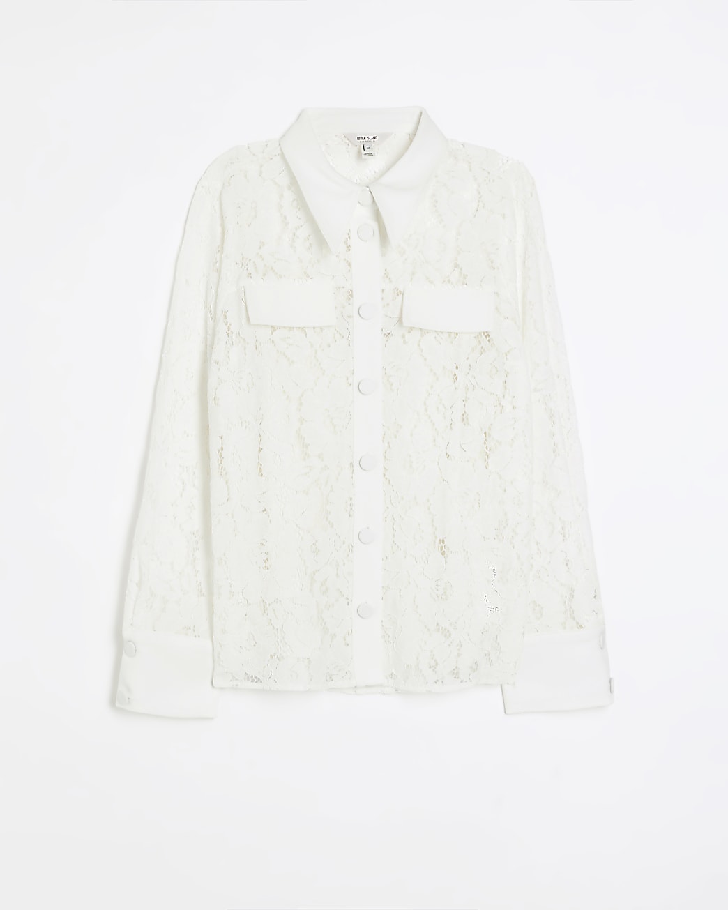 White lace long sleeve shirt