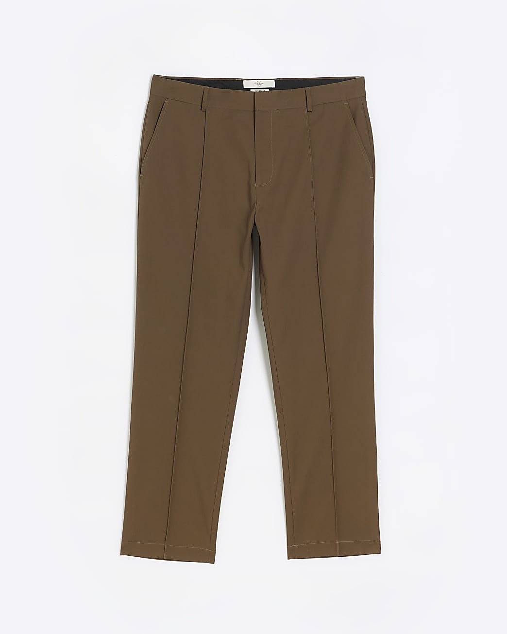 Brown tapered fit smart trousers