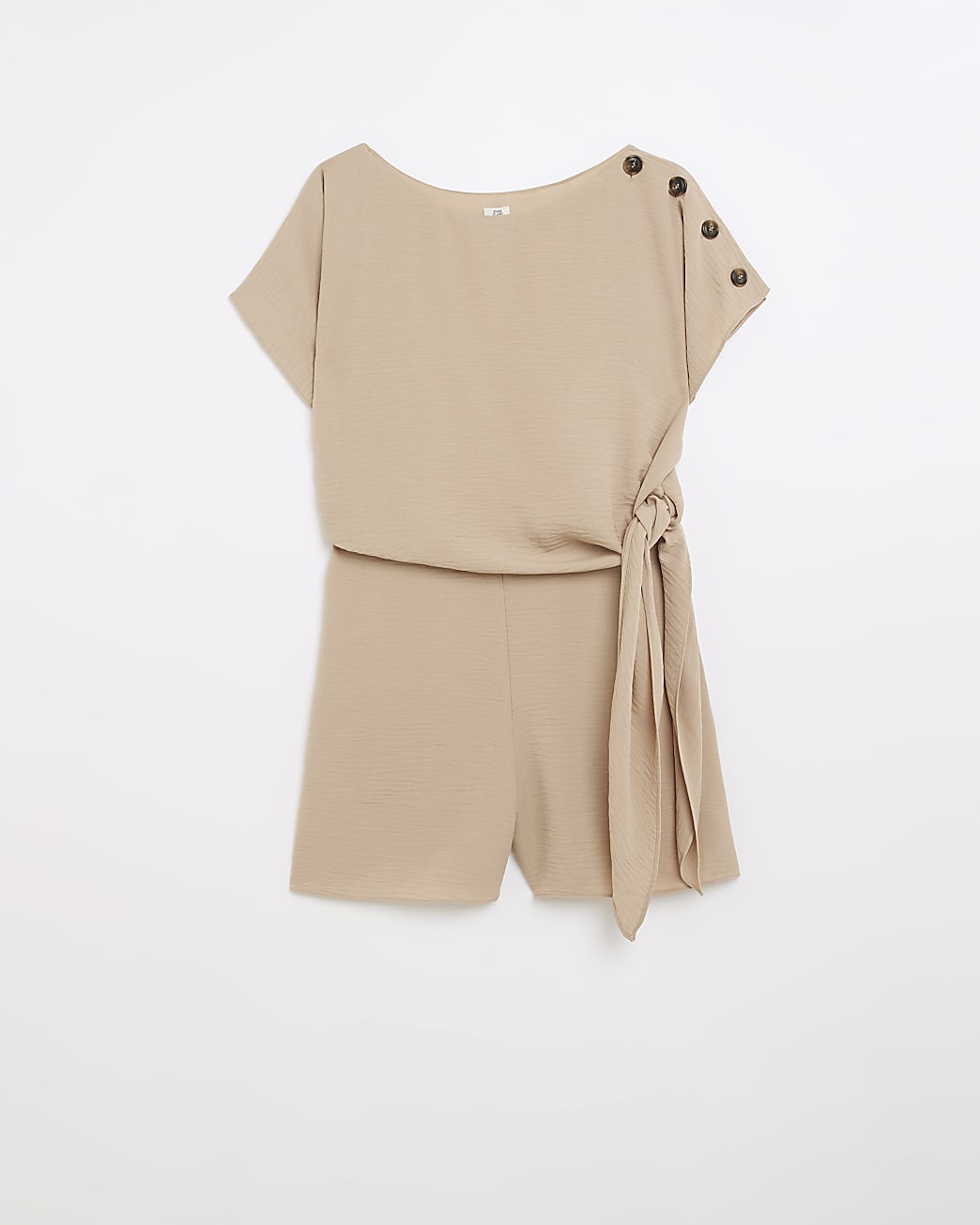Stone wrap short sleeve playsuit