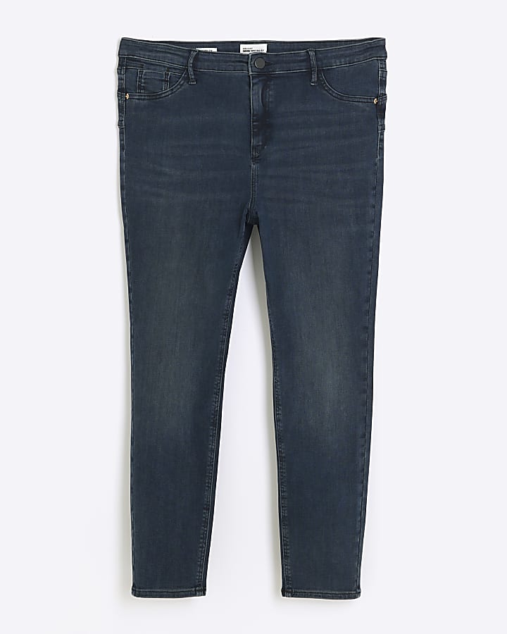 Plus blue mid rise skinny jeans