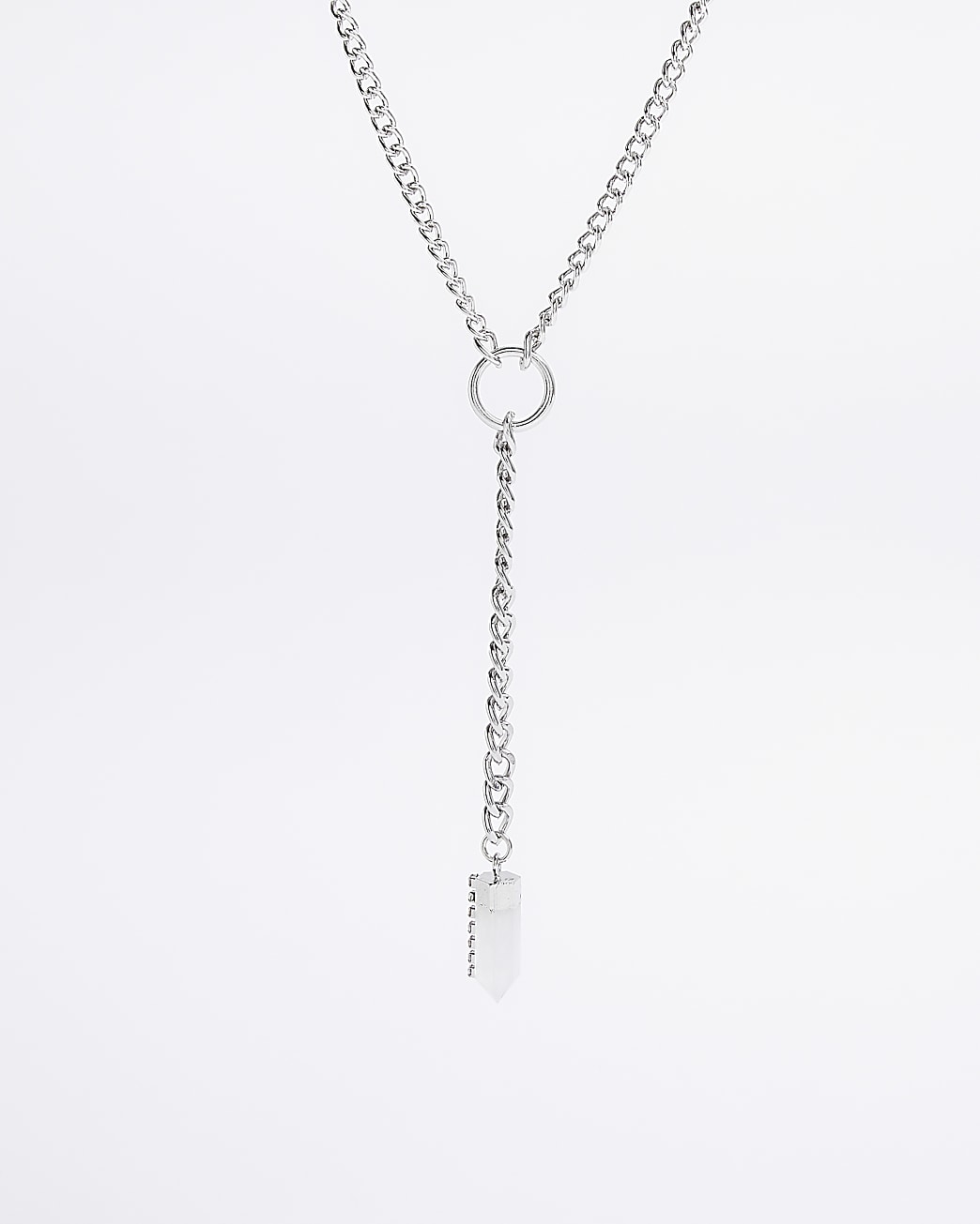 Silver crystal charm necklace