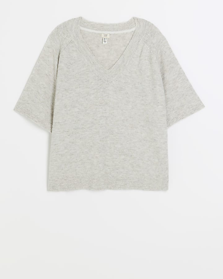 Beige knitted t-shirt