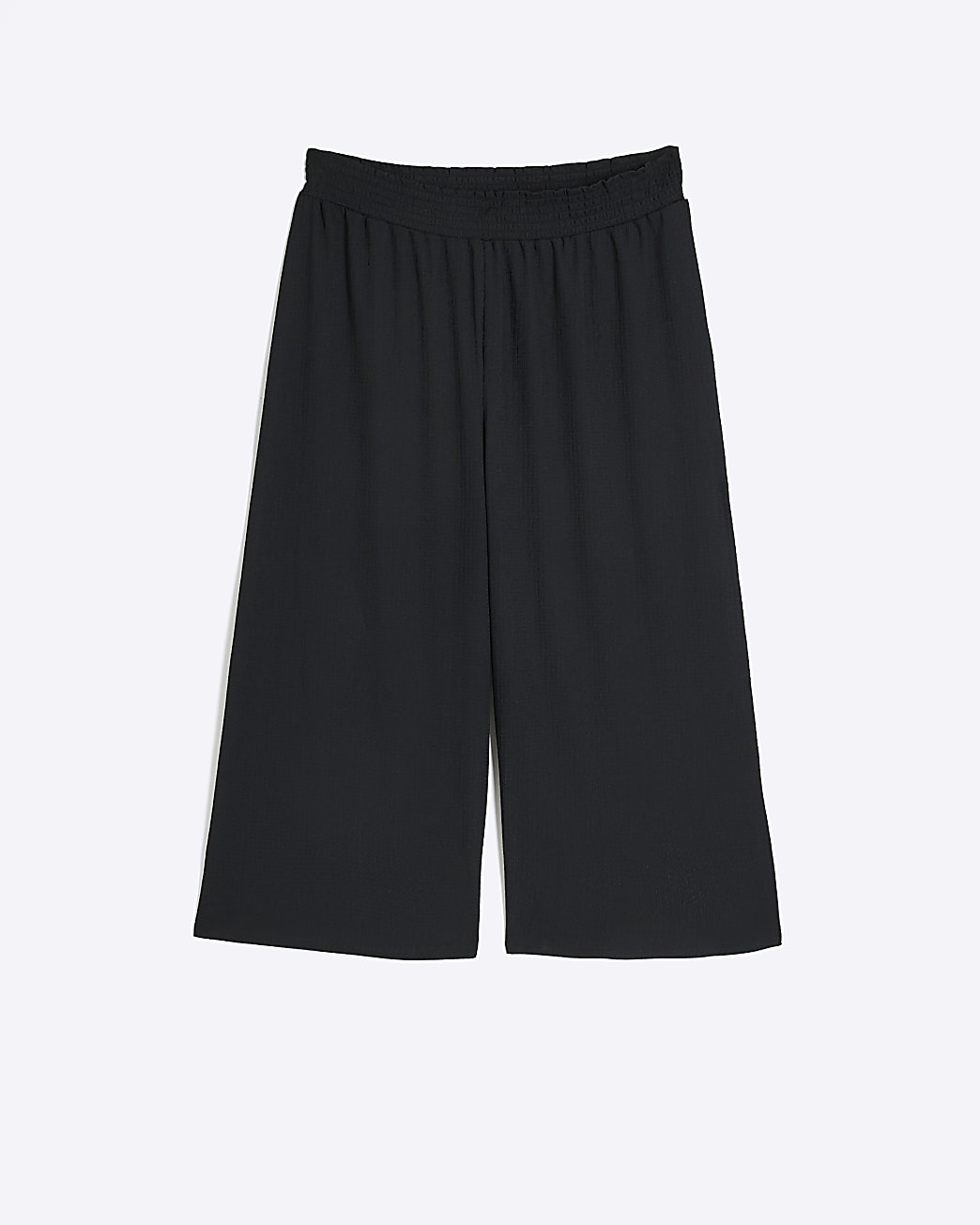 Black Shirred Waist Culottes