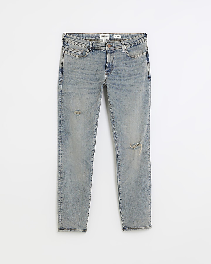 Blue ripped skinny jeans