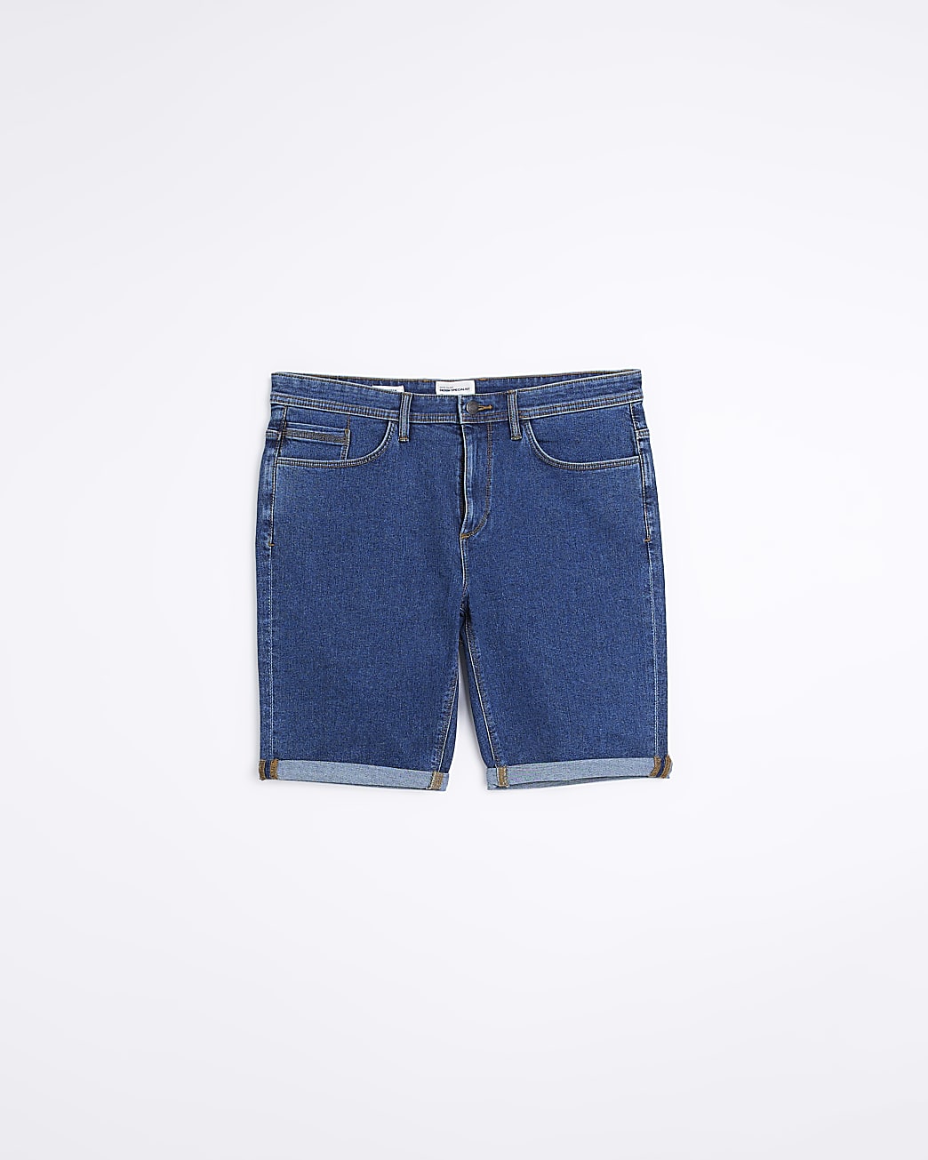 Blue skinny fit denim shorts
