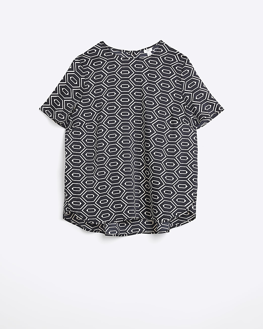 Plus black satin smart t-shirt