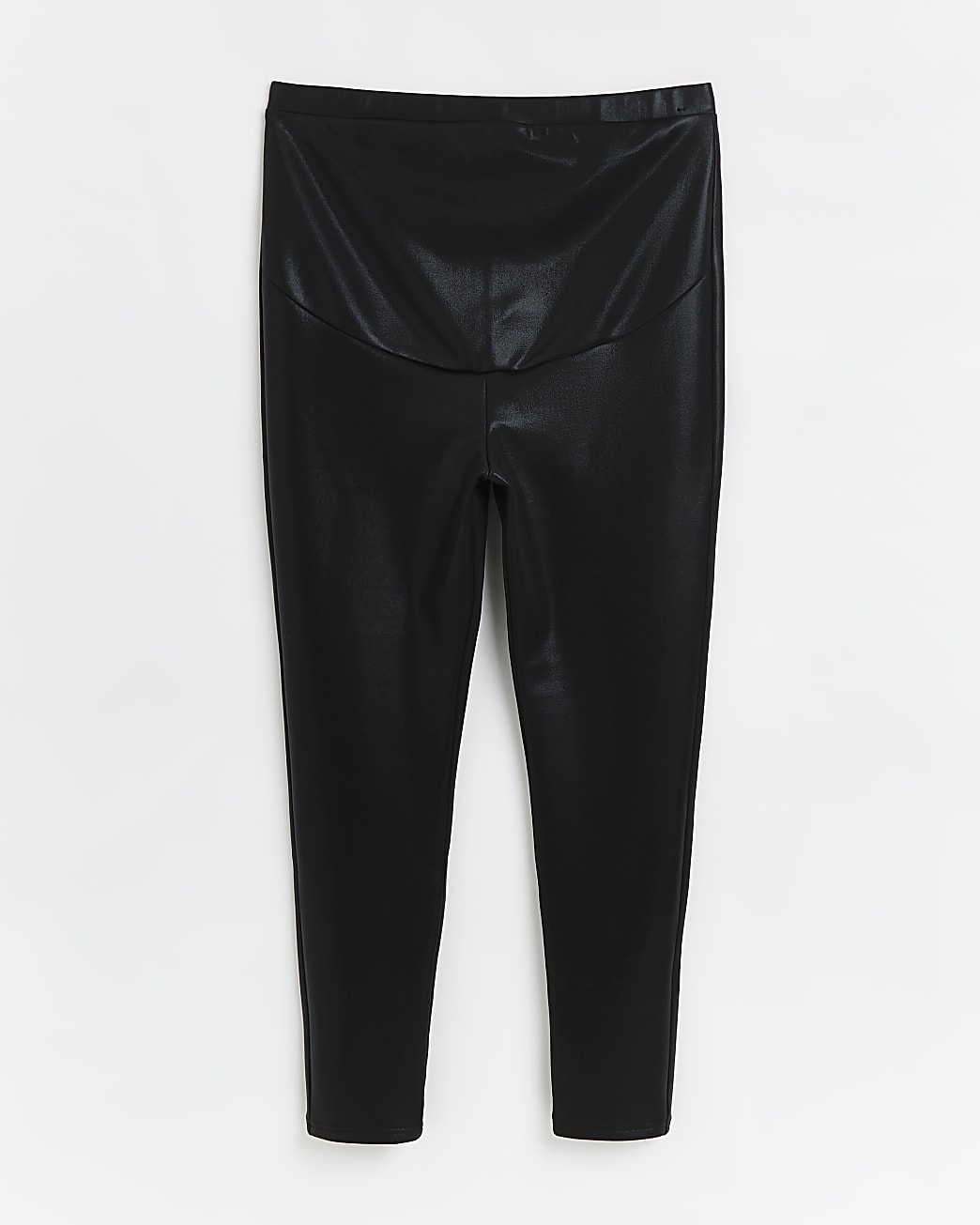 Black coated maternity leggings