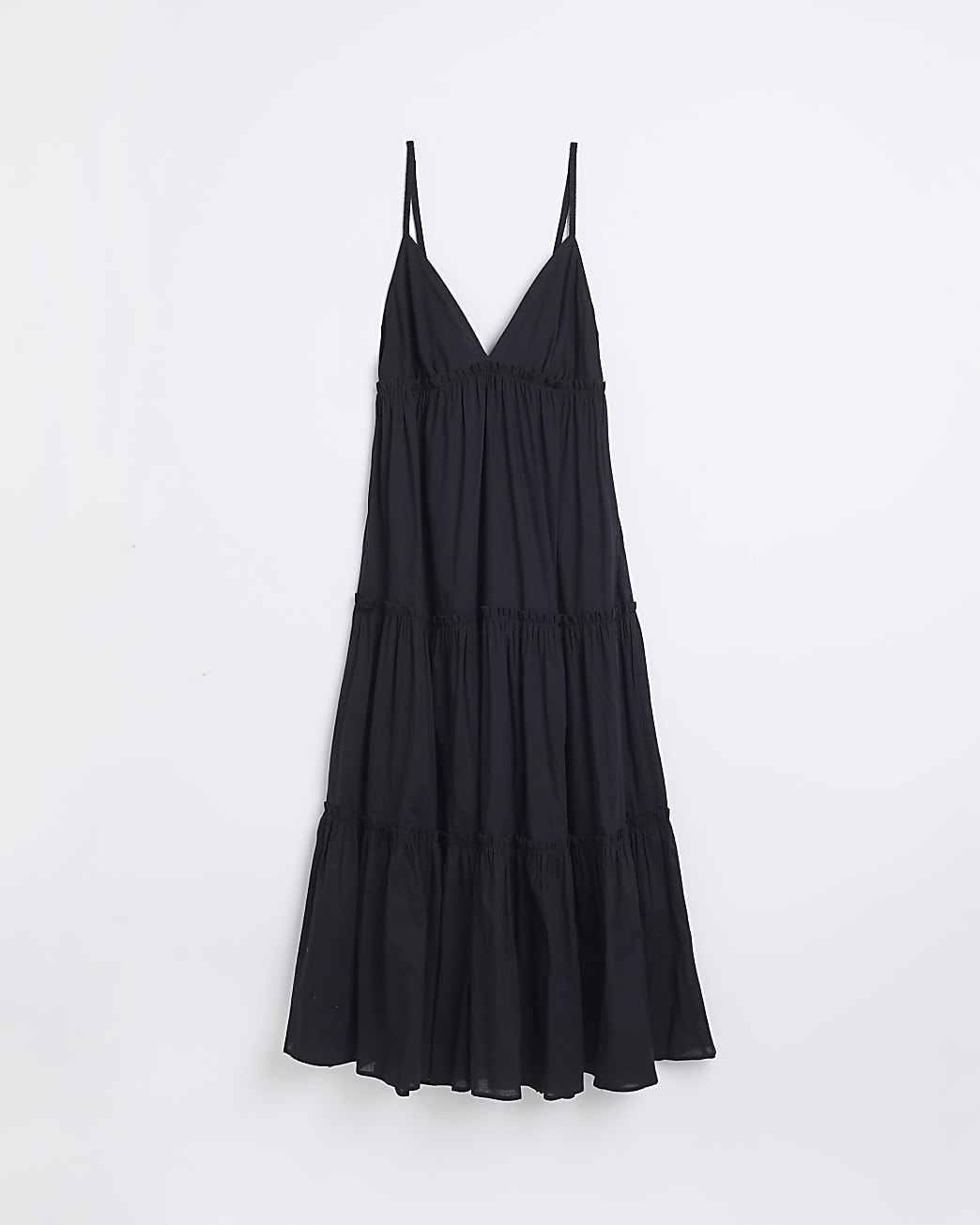 Black tiered cami beach midi dress