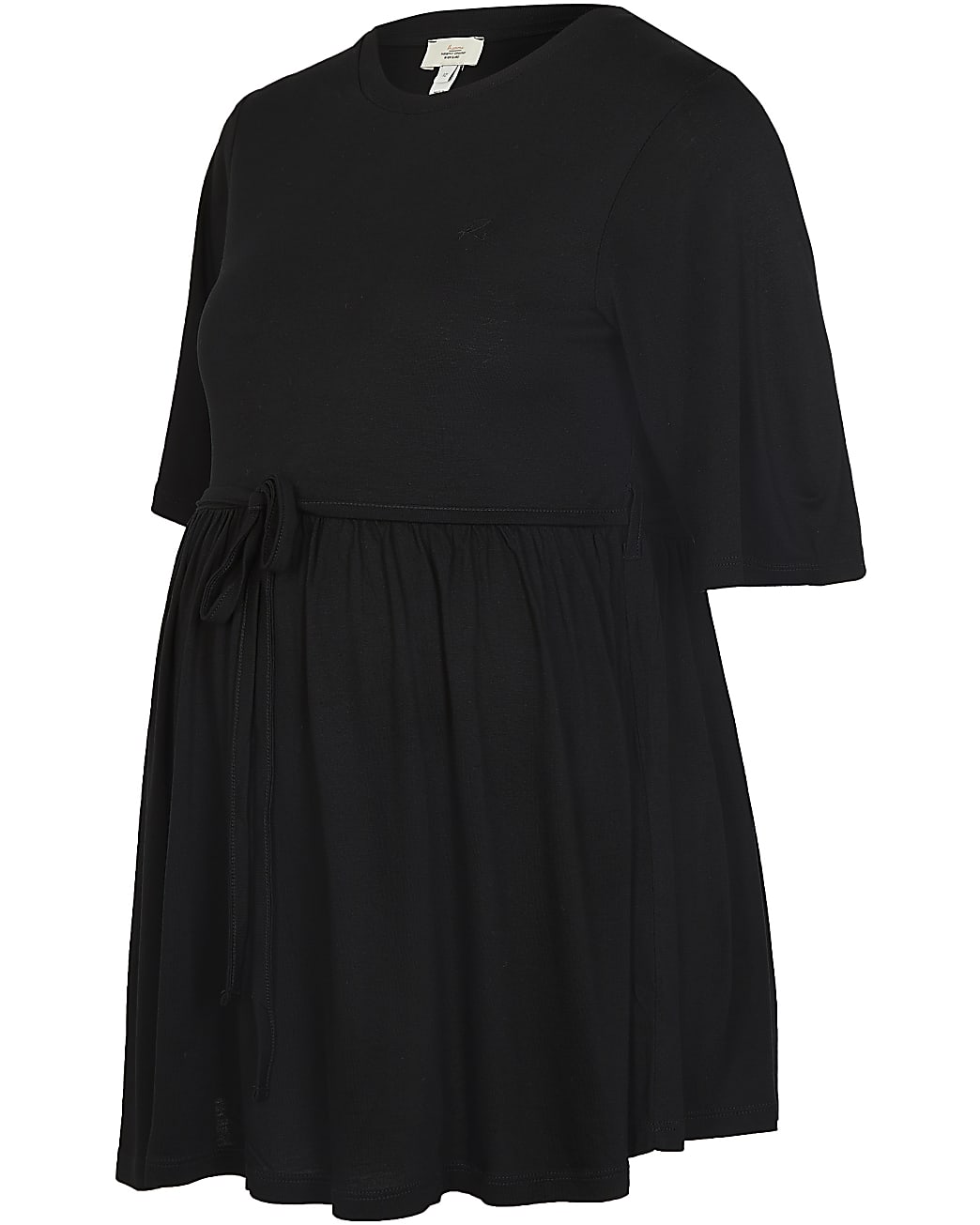 Black tie waist maternity top
