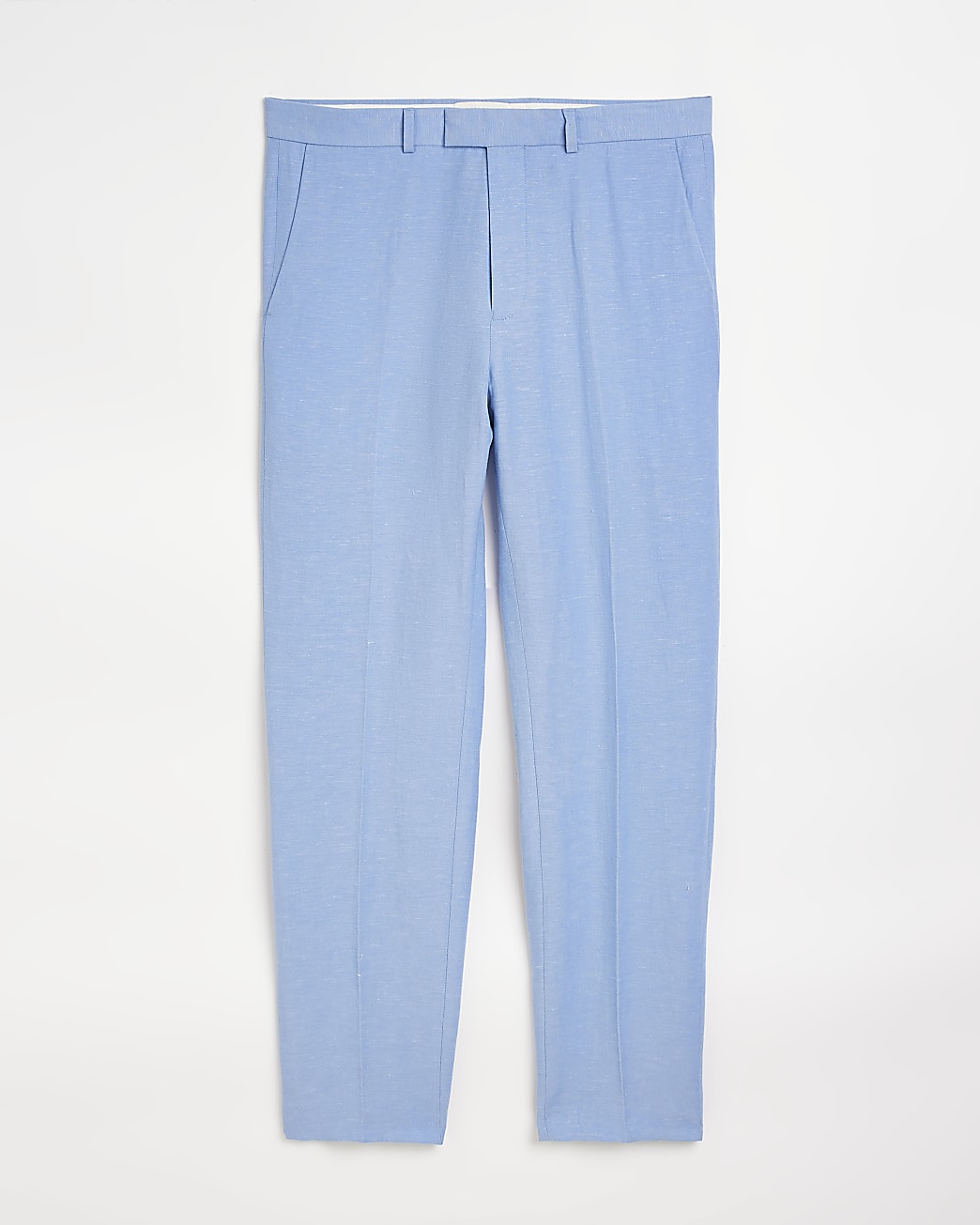 Blue skinny fit linen blend smart trousers
