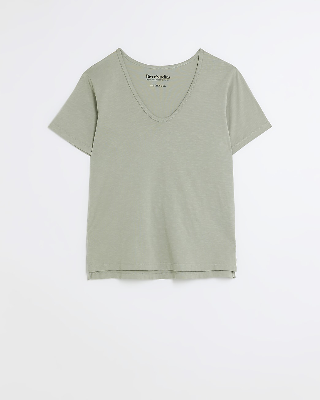 Khaki scoop neck t-shirt
